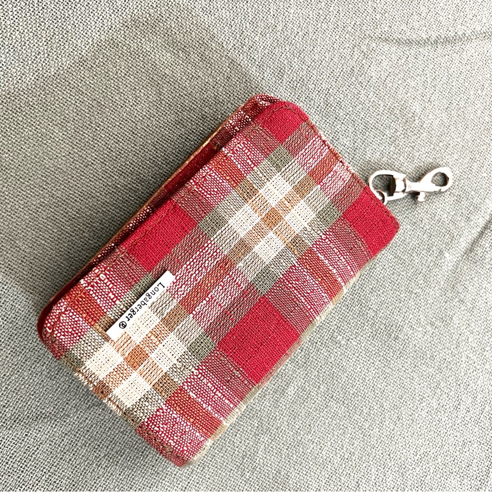 LONGABERGER | Plaid Keychain Wallet | Vintage | Classic Country Chic | 90’s